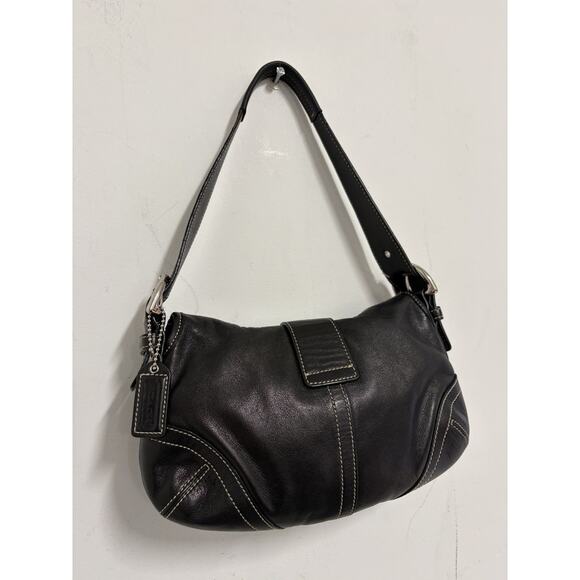 Y2K Coach HO50-9247 Small Vintage Black Soho Leather Shoulder Bag 90’s Silver - Picture 5 of 16